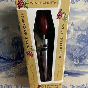 Wine Stopper - Silver and Brown